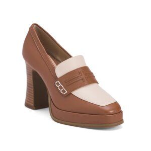 LIVERPOOL LA Luggage Leather Westlake Heel Mules